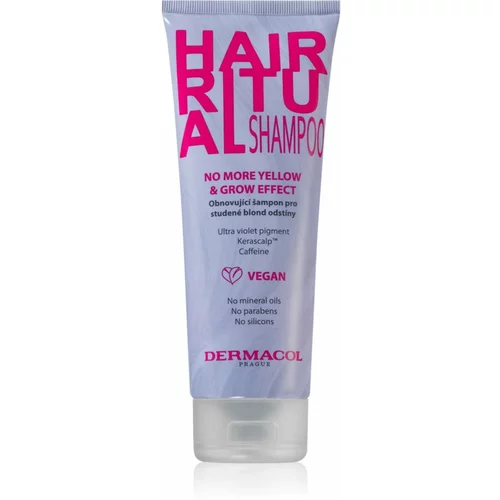 Dermacol hair ritual no more yellow & grow shampoo obnavljajoči šampon za hladne blond odtenke 250 ml za ženske