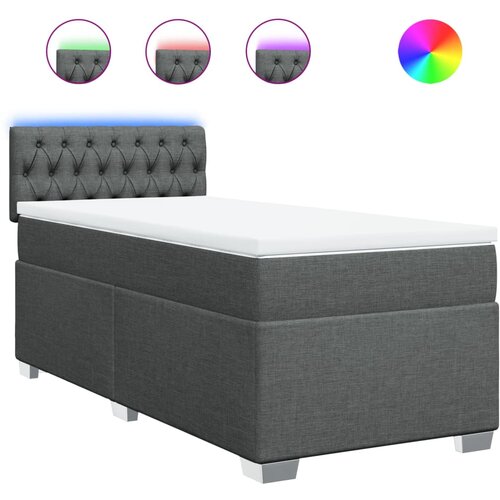 Maison Chic Box spring postelja - Vzmetna postelja z vzmetnico temno siva 100x200 cm blago SL10259, (21902381) Cene
