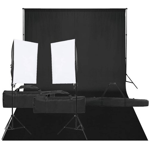 Oprema za fotografski studio sa setom svjetala i pozadinom Slike