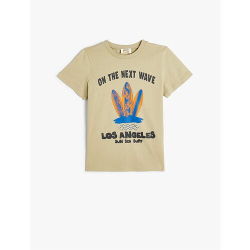 Koton T-Shirt Los Angeles Printed Short Sleeve Crew Neck Cotton Cene