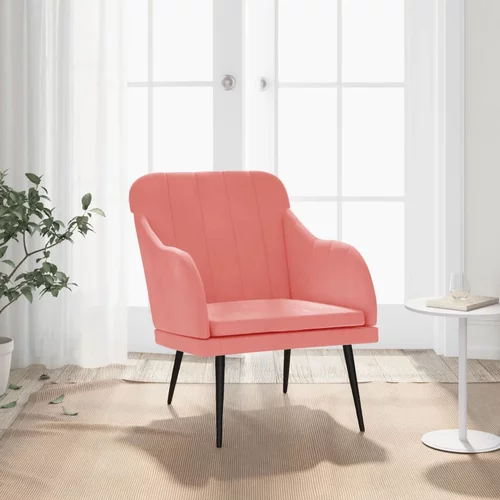  Fotelja ružičasta 63 x 76 x 80 cm baršunasta