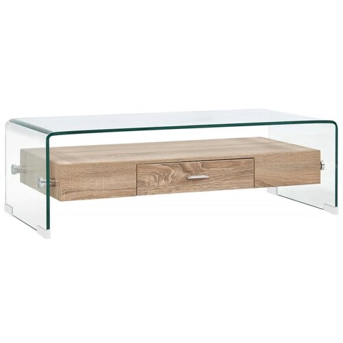  Stolić za kavu prozirni 98 x 45 x 31 cm od kaljenog stakla Slike