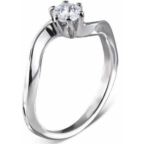 Kesi Engagement ring made of surgical steel CZ twist Slike