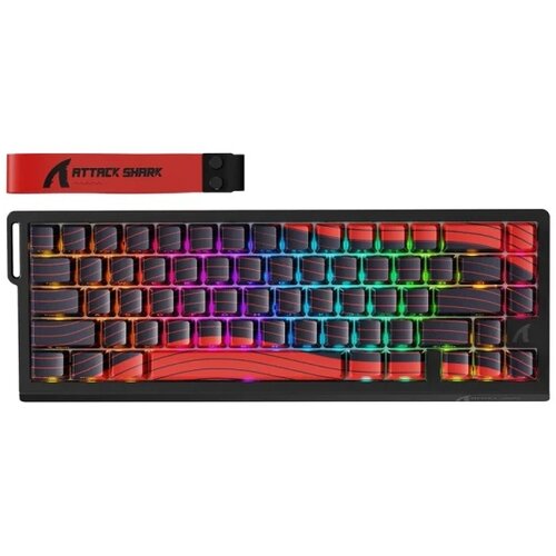 Attack Shark Bežična gaming tastatura X68Pro HE Magnetic Swith/8KHz/TriMode/RT/SnapTap/Black red Slike