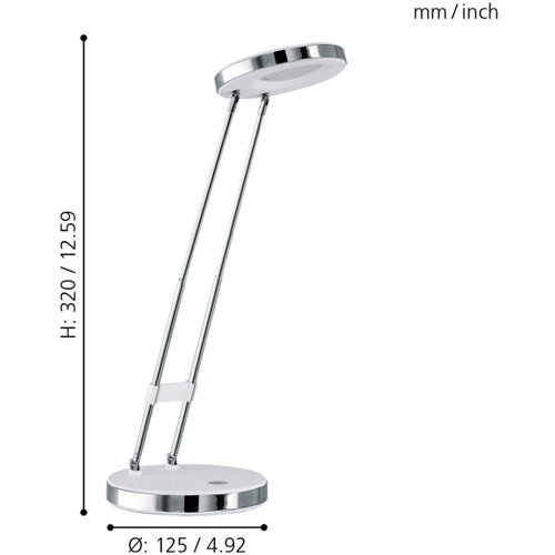 Eglo gexo stona lampa/1, led, 3w, 220lm, bela/hrom QV3XQMM Slike