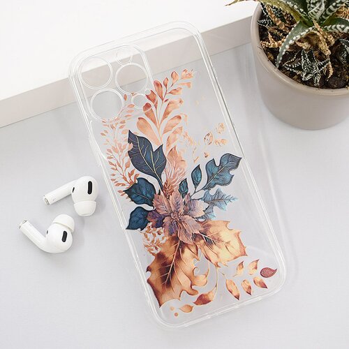 Nanobit Maska za iPhone 16 Pro Max Golden Flower Print Slike