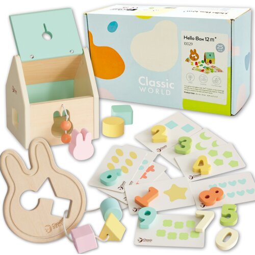 Classic World Pastel drveni set prvih edukativnih igračaka, 25 dijelova, 12&amp;ndash;18 mjeseci Slike