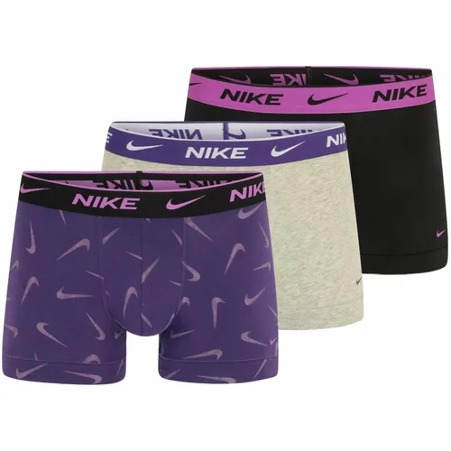 Nike Sportske gaće siva melange / orhideja bijela / tamno ljubičasta / crna / bijela