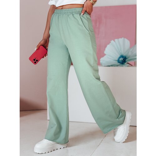 DStreet Spodnie damskie dresowe wide leg DRESLINA miętowe Slike