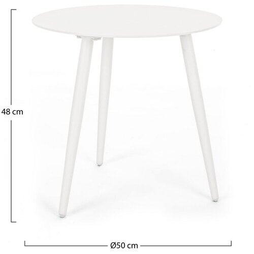BIZZOTTO Aluminijasta okrogla vrtna mizica &amp;oslash; 50 cm Ridley &amp;ndash; Slike