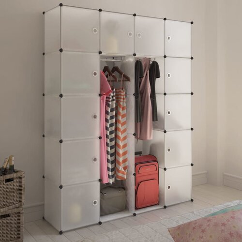 The Living Store Modularna omara s 14 predelki bela 37x146x180,5 cm - Modularna Omarica, (21434374) Cene