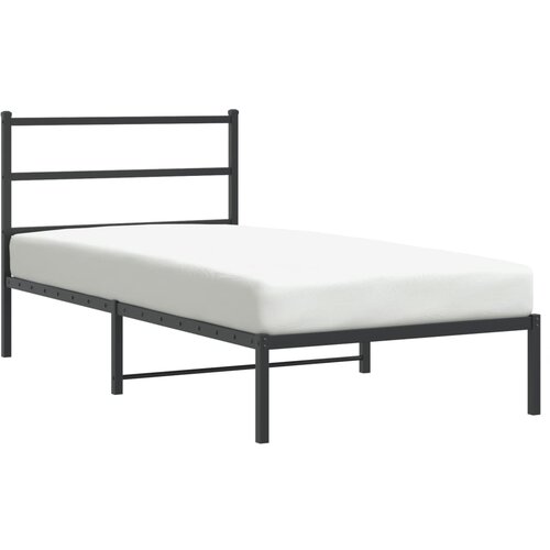 Maison Chic Kovinski Postelja za odrasle - Posteljni Okvir z vzglavjem črn 100x200 cm, (22080483) Cene