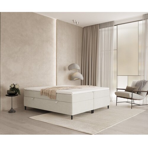 Maison de R&amp;ecirc;ve krem boxspring krevet s prostorom za odlaganje 200x200 cm araya &amp;ndash; Slike