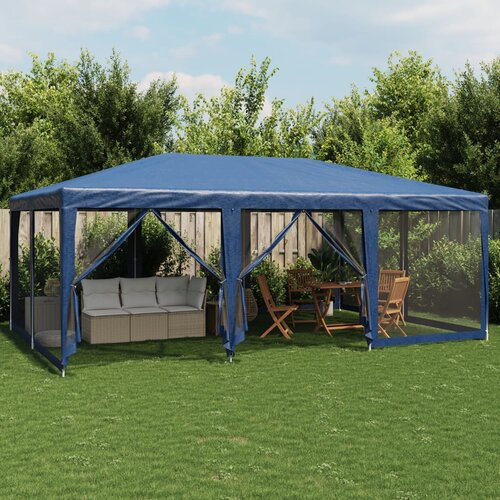 VidaXL Vrtni &amp;scaron;otor s 10 mrežastimi stranicami moder 6x4 m HDPE Slike