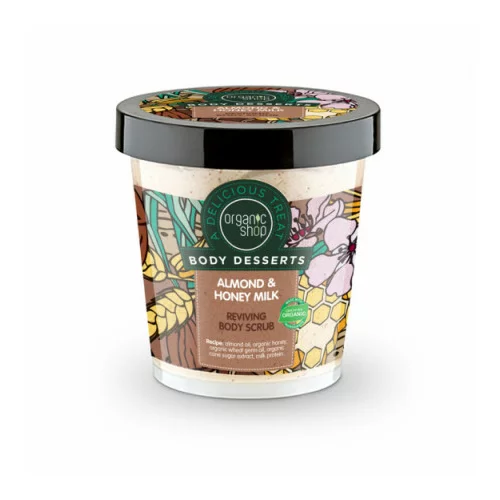 Organic Shop piling - Body Desserts Almond & Honey Milk Reviving Body Scrub (450 ml)