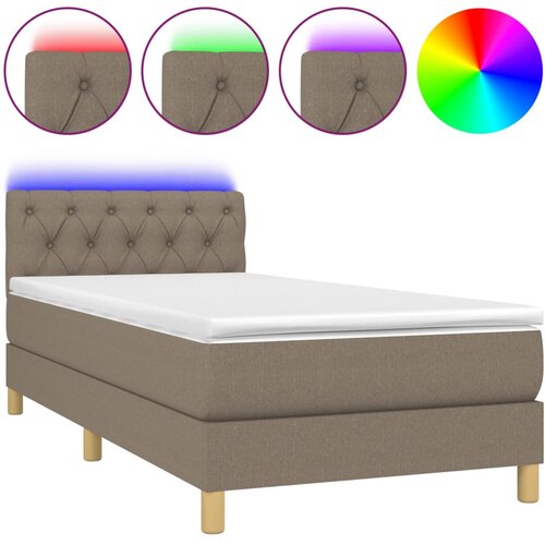 Maison Chic Box spring postelja - Vzmetna postelja z vzmetnico LED taupe 80x200 cm blago SL2857, (21904181) Slike