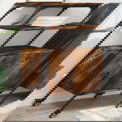 VidaXL Stojalo za tiskalnik 3-nadstropno dimljen hrast 50x40x76 cm les Slike