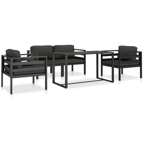  5-dijelni set vrtnih sofa s jastucima aluminijski antracit Slike