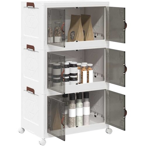  Složiva kutija za pohranu kotačima 3nivoa 75 L 64x39,5x110,5 cm Cene