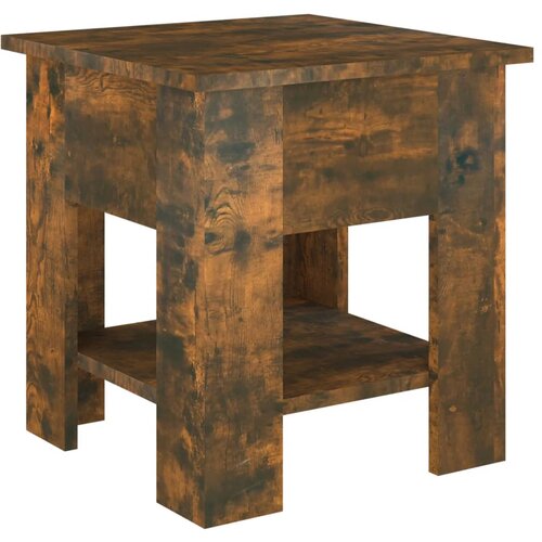Maison Chic Klubska mizica - kavna mizica - Nizka mizica dimljeni hrast 40x40x42 cm konstruiran les, (21754676) Cene