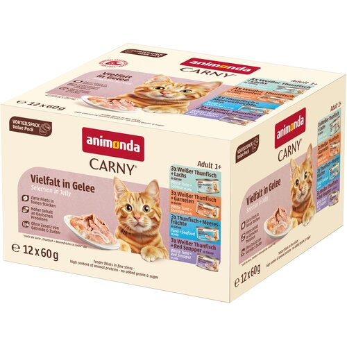 Animonda Carny Adult Fine Fillets u želeu 12 x 60 g - Mje&amp;scaron;ovito pakiranje (4 vrste) Slike