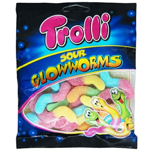 Nepoznato Gumene bombone TROLLI glowworms 100g Cene