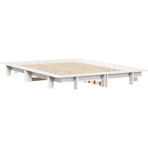 vidaXL Okvir kreveta bez madraca bijeli 150x200 cm od masivne borovine Cijene