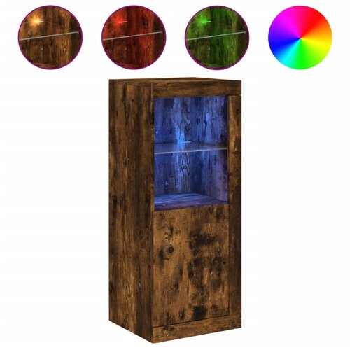 Maison Chic Komoda - Predalnik z LED lučkami dimljen hrast 41x37x100 cm, (21721211) Cene