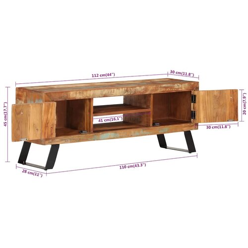 vidaXL ormarić 112 x 30 x 45 cm od masivnog obnovljenog drva Cijene