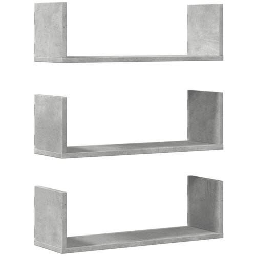 Maison Chic 3 kosi Stenske Police - Viseče police betonsko siva 58x18x18 cm inženirski les, (21793808) Slike