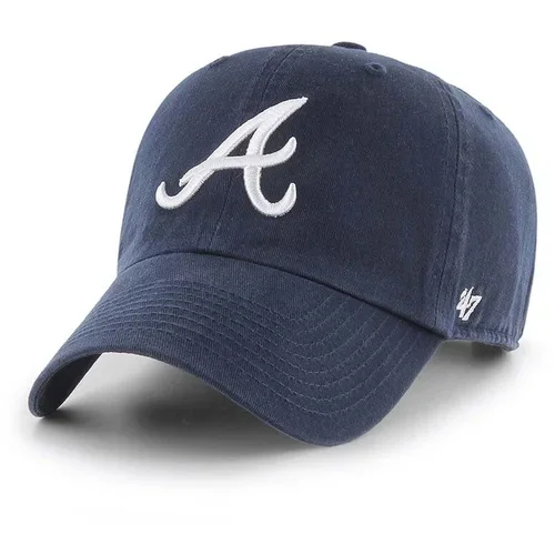 47 Brand Pamučna kapa sa šiltom MLB Atlanta Braves boja: tamno plava, s aplikacijom, B-RGW01GWS-NYD