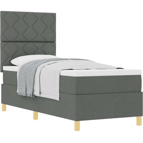 vidaXL Box Spring krevet s madracem Tamno siva 80x200 cm Tkanina Cene
