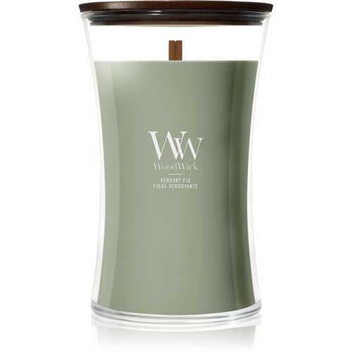 WoodWick Verdant Fig mirisna svijeća s drvenim fitiljem 610 g Slike