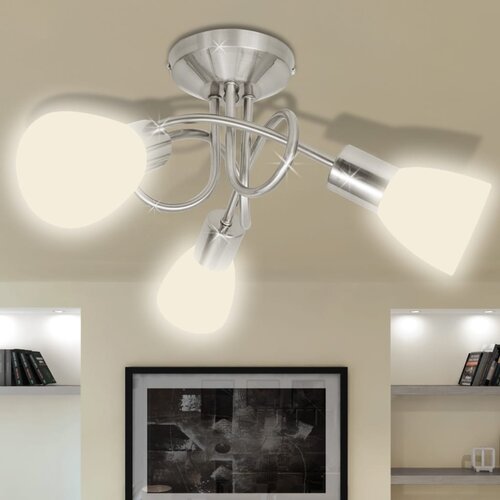 VidaXL Stropna lampa s staklenim abažurima 3 E14 žarulje Slike