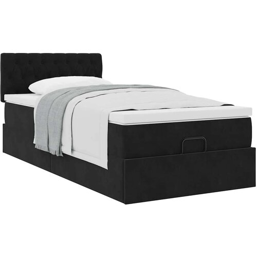 VidaXL otomanski okvir kreveta s madraca crni 80x200cm bar&amp;scaron;unasti Slike