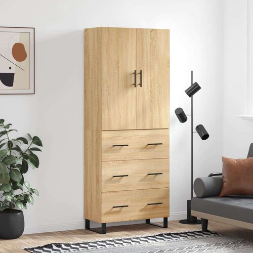  Visoka komoda hrasta sonome 69 5x34x180cm od konstruiranog drva Cijene