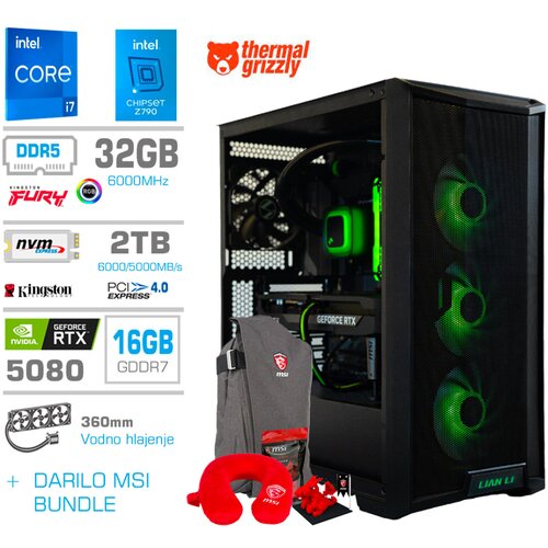 MEGA Računalnik TWR S10 i7-14700F/RTX5080/32GB-DDR5/2TB-4.0/1000W/Brez OS/črna RGB + Estetski napajalni kabli [Zelena / Črna], (22147459) Cene