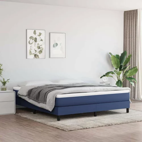  Box spring postelja z vzmetnico modra 180x200 cm blago, (20791726)