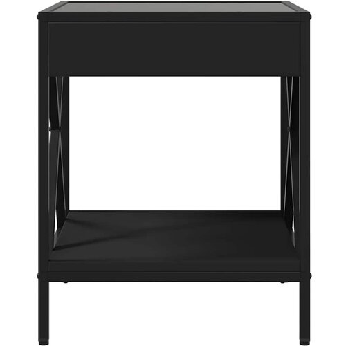  Stolić za kavu s beskonačnim LED svjetlima crni 40x40x49 cm Slike