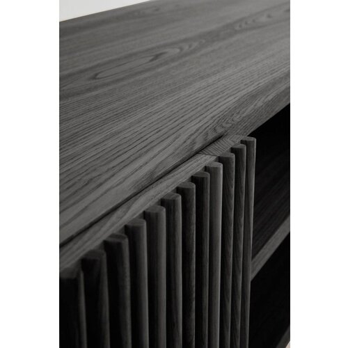 Jotex Črna TV omarica v jesenovem dekorju 160x50x43 cm Sion &amp;ndash; Slike