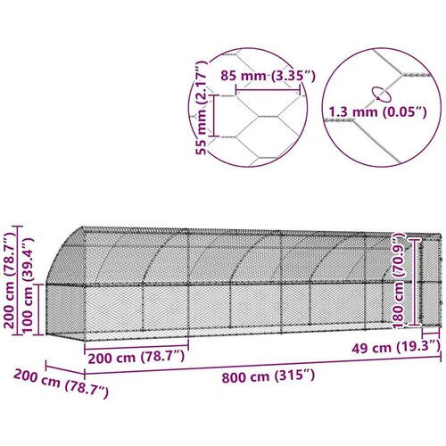  Kućica za pse s pohranom 4 pcs Srebrno 8 x 2 x 2 m Čelik Slike