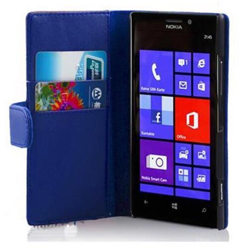 Cadorabo Ohišje, združljivo z Nokia Lumia 925 v mornarsko modra - Zaščitni ovitek iz gladkega umetnega usnja in žep za kartice, (20549080) Cene