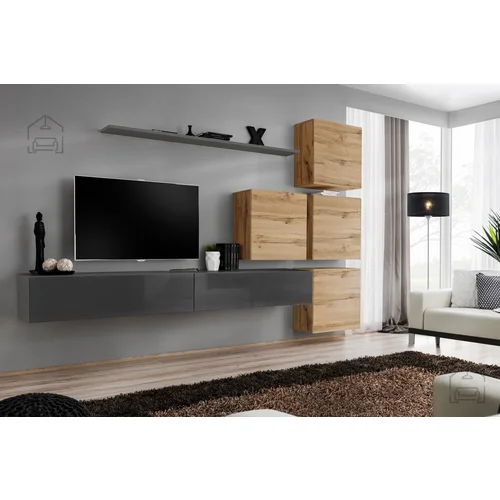 ASM Meble Dnevni TV regal Switch IX 310 cm - grafit/votan