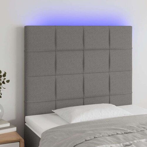  Posteljno vzglavje temno sivo 80x5x118/128 cm blago, (20793774) Slike