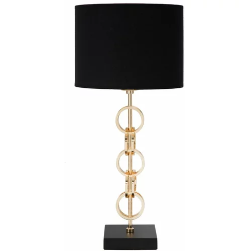 Mauro Ferretti namizna svetilka v črni in zlati barvi Glam Rings, višina 54,5 cm