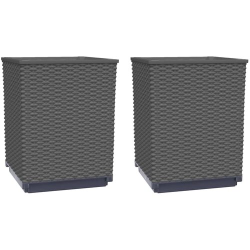 Maison Chic Visok lonec 2 kosa črn 30x30x37 cm polipropilen, (21790142) Cene