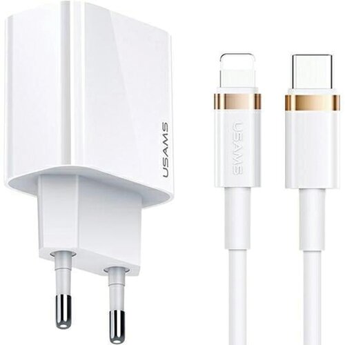 Usams OMREŽNI POLNILEC 1XUSB-C 20W PD3.0 + USB-C KABEL ZA LIGHTNING, (21974745) Cene