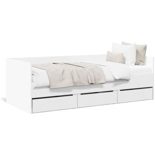 VidaXL Dnevni krevet s ladicama bijeli 100 x 200 cm konstruirano drvo Slike