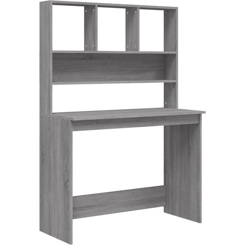 Maison Chic Pisalna miza - pisarniška miza - Računalniška miza s policami siva sonoma 102x45x148 cm inž. les, (21785053) Cene