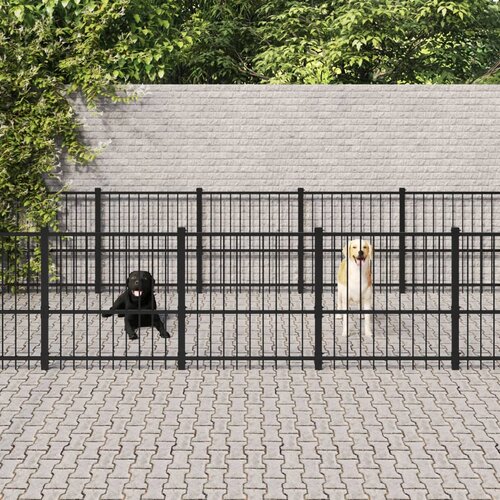 VidaXL Zunanji pasji boks jeklo 25,4 m&amp;sup2; Slike